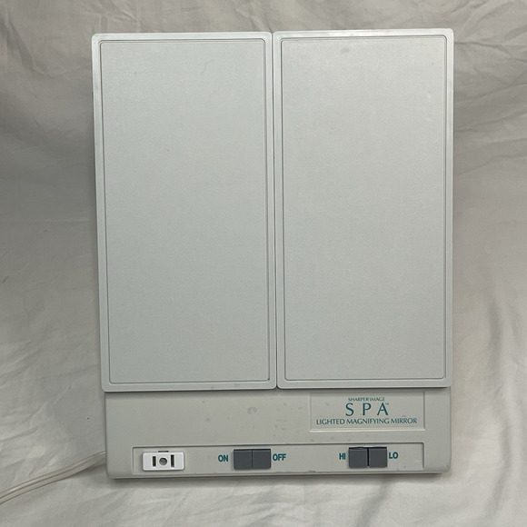 Vintage Sharper Image Magnifying Mirror Lighted Bifold Portable Makeup Tool Work - Picture 3 of 13